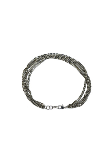 Thick Silver-Plated brass Gothy Anklet With Antique finish